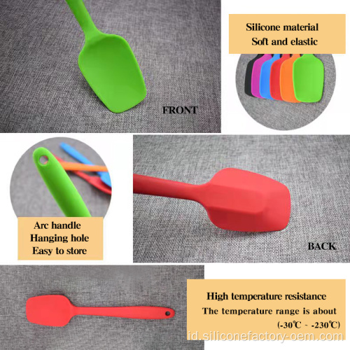 Scraper silikon memasak dapur non-stick pegangan